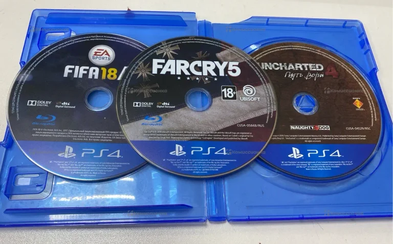 Диски PS4 FIFA 18/FarCry 5/Uncharted 4
