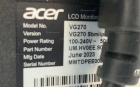 Купить Монитор Acer VG270 б/у , в Казань Цена:6900рублей