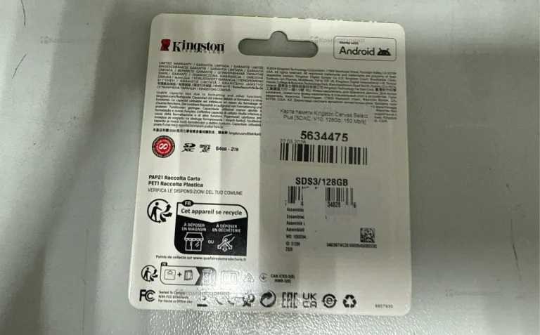Карта памяти Kingston SDXC 128гб 150мб/с