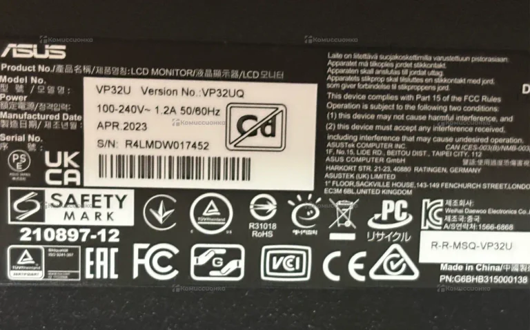 Монитор Asus VP32UQ